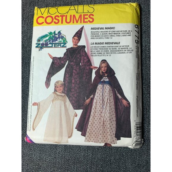 McCall's Medieval Costumes Girls Sewing Pattern sz xsmall 6775 - uncut - Picture 8 of 11